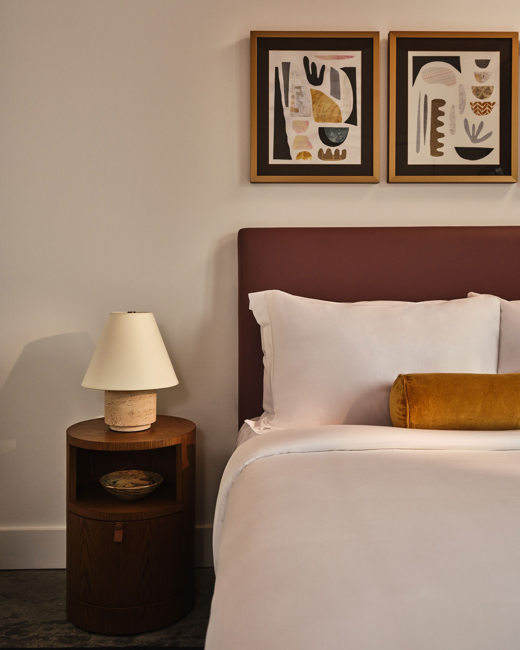 View of bed and sidetable